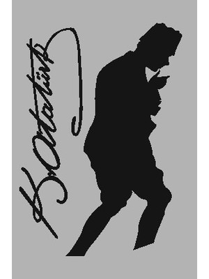 Ahşap Işleme Duvar Süsü- Atatürk Silüeti- 50 cm x 30 cm