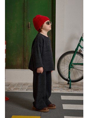 Fahhar Kids Basic Triko Takım Antrasit