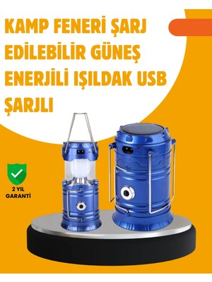USB Şarjlı Çok Fonksiyonlu Kamp Feneri – Taşınabilir ve Dayanıklı