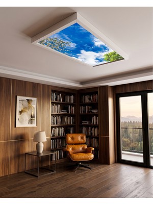 Gökyüzü Panel 60X120 106W, Sıva Üstü, Güçlü LED Aydınlatma, Koyu Gökyüzü, Tavan Lambası