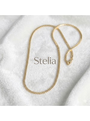 Stelia Kolye - Yassı Ezme Zincir Kolye - 60 cm