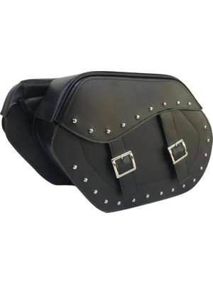 Motospartan CHOPPER YAN ÇANTA TAKIMI 2Lİ SUNİ DERİ HEYBE DH02 BÜYÜK
