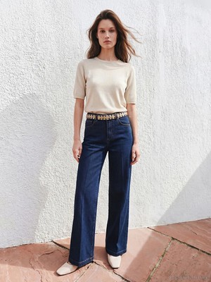 LC Waikiki Lcw Modest Indigo Wideleg Kadın Jean Pantolon
