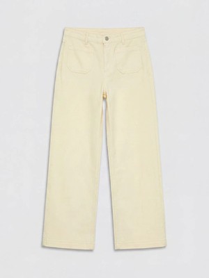 LC Waikiki Lcw Jeans Sarı Yüksek Bel Wideleg Kadın Jean Pantolon