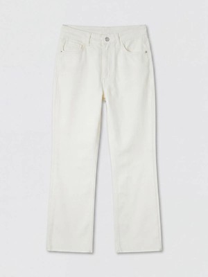 LC Waikiki Lcw Jeans Beyaz Crop Flare Kadın Jean Pantolon
