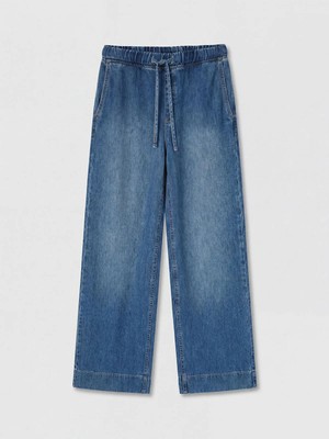 LC Waikiki Lcw Vision Indigo Beli Lastikli Wideleg Kadın Jean Pantolon