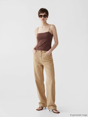 LC Waikiki Soulife Bej Wideleg Kadın Jean Pantolon