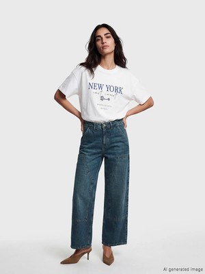 LC Waikiki Lcw Jeans Indigo Baggy Fit Kadın Jean Pantolon