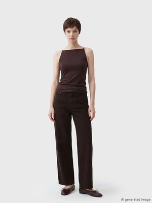 LC Waikiki Soulife Kahverengi Wideleg Kadın Jean Pantolon