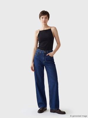 LC Waikiki Soulife Lacivert Wideleg Kadın Jean Pantolon