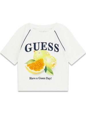 Guess Bg Store Kız Çocuk Beyaz Tshirt