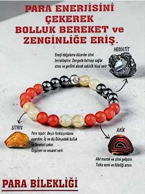 Vexa Aksesuar Doğal Taş Bileklik | Şans, Para, Mutluluk, Stres ve Enerji Bileklikleri | Özel Kartlı Hediye