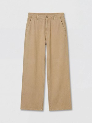 LC Waikiki Lcw Vision Bej Yüksek Bel Wideleg Kadın Jean Pantolon