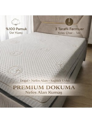 Naturel Fermuarlı Yatak Kılıfı, Yatak Pedi&şiltesi, % 100 Cotton,yıkanabilir, Bej Renk