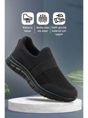 Vojo Flex Anatomik Erkek Spor Ayakkabı Siyah Poliüretan Taban ile Rahat İç Taban
