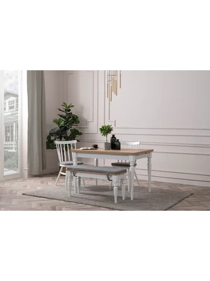 Vivense Venedik Çizilmez Açılır Masa ve Bench Takımı, 110X70