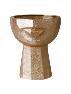 Vivense Dokulu Yarım Yüz Saksı Gold Büyük Boy