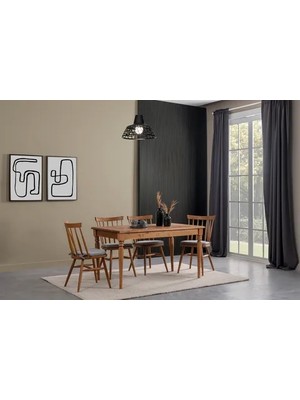 Vivense West Ahşap Masa Takımı, 140X80