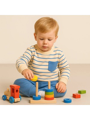 Aden Kids Çizgili 2 Ip Kumaş Çocuk Alt Üst Takım