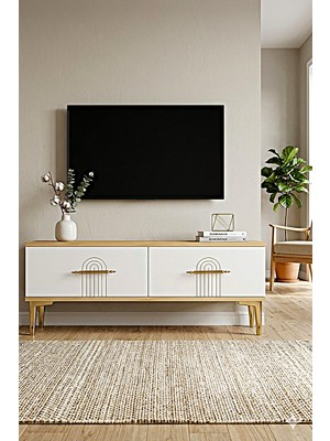 Yumedi Design TSA1215DB - Shumen Tv Stand , Tv Sehpası 120CM Safirmeşe-Beyaz