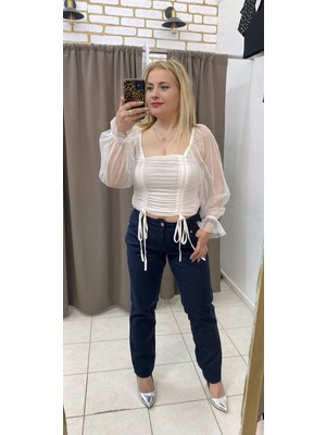 No 35 Moda Lacivert Boru Paça Pantolon 38