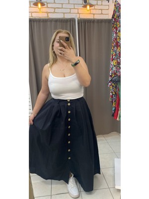 No 35 Moda Pamuklu Askılı Bluz Beyaz S