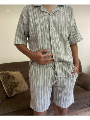 No 35 Moda Venedik Dokuma Gömlek Açık Kahverengi M