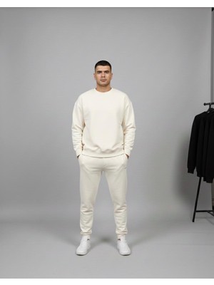 No 35 Moda Geniş Kalıp Sweat Açık Krem 2xl