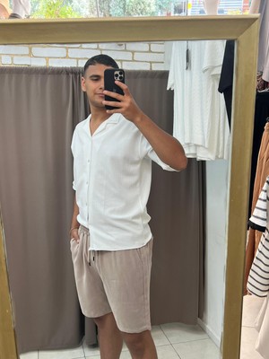 No 35 Moda Modal Dokuma Şort Vizon S
