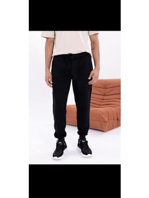 No 35 Moda Eşofman Alt Manşetli Paça Siyah 2xl