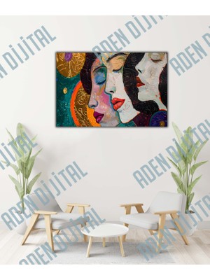 Aden Dijital Dekoratif Renkli  Sanat Kızlar Kanvas Tablo