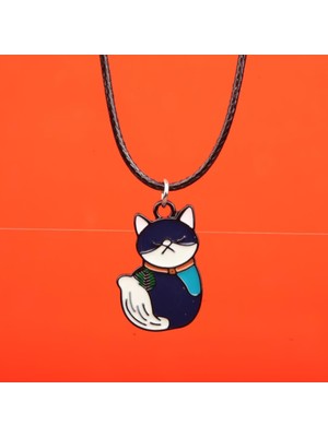 Munels Mineli Kedi Model Deri Ipli Kolye