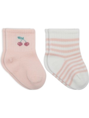 NW Nessi World Little Girl Penye Soket Çorap 2li 10139 Pembe Ekru