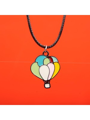 Munels Mineli Balon Model Deri Ipli Kolye