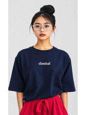Nigrum Pardus Nıgrum Pardus Yeni Sezon Classical Baskılı %100 Pamuk Büyük Beden Kadın T-Shirt