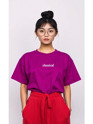 Nigrum Pardus Nıgrum Pardus Yeni Sezon Classical Baskılı %100 Pamuk Büyük Beden Kadın T-Shirt