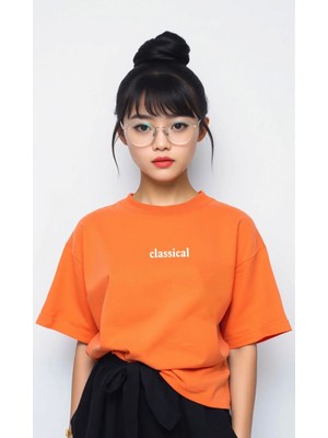 Nigrum Pardus Nıgrum Pardus Yeni Sezon Classical Baskılı %100 Pamuk Büyük Beden Kadın T-Shirt