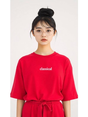 Nigrum Pardus Nıgrum Pardus Yeni Sezon Classical Baskılı %100 Pamuk Büyük Beden Kadın T-Shirt