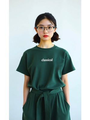 Nigrum Pardus Nıgrum Pardus Yeni Sezon Classical Baskılı %100 Pamuk Büyük Beden Kadın T-Shirt