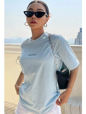 Nigrum Pardus Nıgrum Pardus Yeni Sezon Classical Baskılı %100 Pamuk Büyük Beden Kadın T-Shirt