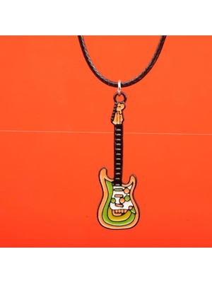 Munels Mineli Elektro Gitar Deri Ipli Kolye