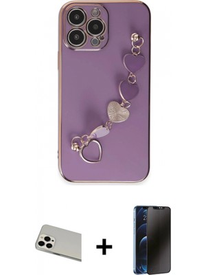 Pileli Store Pilelistore™ iPhone 13 Pro Max Kılıf Nova Işık Prime - Siyah 3D Antistatik Hayalet Cam Ekran Koruyucu + Rainbow Kamera Lens Koruma Cam - Bz