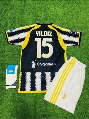 Candy Cup Juventus 2023-24 Sezon Kenan Yıldız Iç Saha Çocuk Forması 4'lü Set