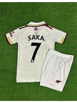 Candy Cup Arsenal 2025/26 Yeni Sezon Bukayo Saka Deplasman Çocuk Forması (Beyaz)