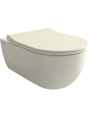 Bocchı Bocchi V-Tondo Rimless Asma Klozet - Taharet Borusuz - Parlak Bi̇sküvi̇ - 1416-014-0129