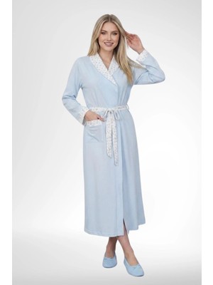Mecit Pijama Mecit 6396 Mavi Büyük Beden Kadın Sabahlık