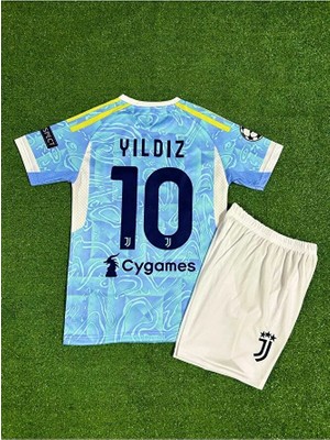 Candy Cup Juventus 2025/26 Yeni Sezon Kenan Yıldız Deplasman Çocuk Forması (Mavi)