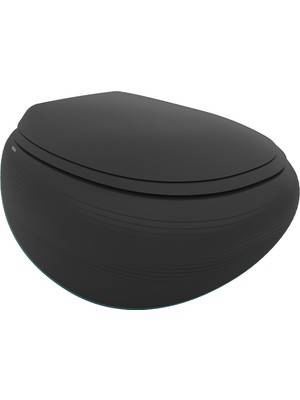 Bocchı Bocchi Strata Kisa Asma Rimless Klozet - Mat Si̇yah - 1412-004-0128