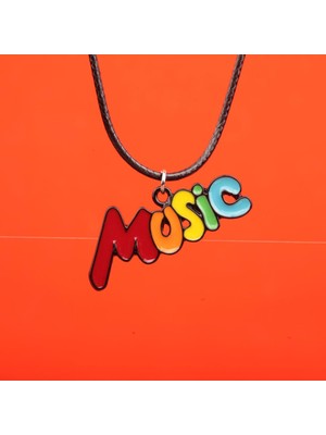 Munels Mineli Music Deri Ipli Kolye