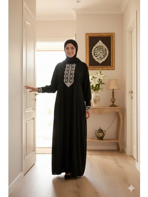 Defka Tek Parça Kendinden Şallı Düz Renk Şık Kadın Namaz Elbisesi